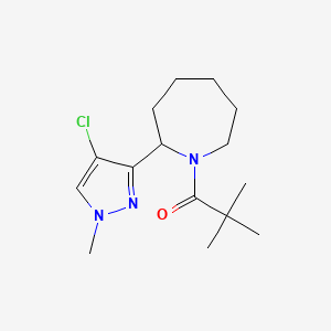 molecular formula C15H24ClN3O B5453140 2-(4-chloro-1-methyl-1H-pyrazol-3-yl)-1-(2,2-dimethylpropanoyl)azepane 