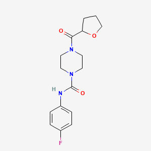 molecular formula C16H20FN3O3 B5453174 N-(4-fluorophenyl)-4-(oxolane-2-carbonyl)piperazine-1-carboxamide 