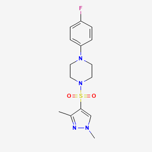 molecular formula C15H19FN4O2S B5453177 1,3-DIMETHYL-1H-PYRAZOL-4-YL [4-(4-FLUOROPHENYL)PIPERAZINO] SULFONE 