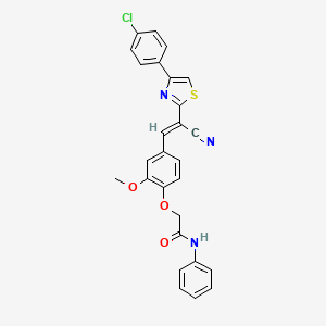 2-(4-{2-[4-(4-chlorophenyl)-1,3-thiazol-2-yl]-2-cyanovinyl}-2-methoxyphenoxy)-N-phenylacetamide