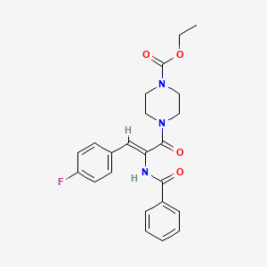 molecular formula C23H24FN3O4 B5453190 ethyl 4-[2-(benzoylamino)-3-(4-fluorophenyl)acryloyl]-1-piperazinecarboxylate 