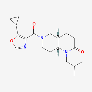 molecular formula C19H27N3O3 B5453211 (4aS*,8aR*)-6-[(5-cyclopropyl-1,3-oxazol-4-yl)carbonyl]-1-isobutyloctahydro-1,6-naphthyridin-2(1H)-one 