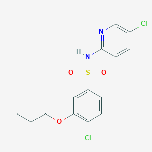 molecular formula C14H14Cl2N2O3S B5453225 4-chloro-N-(5-chloropyridin-2-yl)-3-propoxybenzenesulfonamide 