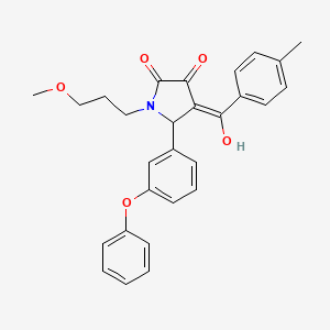 molecular formula C28H27NO5 B5453240 3-hydroxy-1-(3-methoxypropyl)-4-(4-methylbenzoyl)-5-(3-phenoxyphenyl)-1,5-dihydro-2H-pyrrol-2-one 