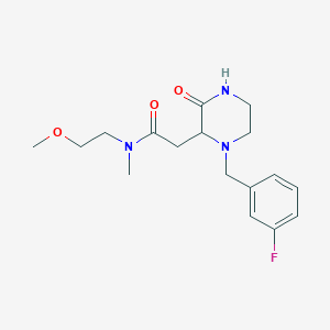 molecular formula C17H24FN3O3 B5453287 2-[1-(3-fluorobenzyl)-3-oxo-2-piperazinyl]-N-(2-methoxyethyl)-N-methylacetamide 