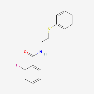 molecular formula C15H14FNOS B5453314 2-fluoro-N-[2-(phenylthio)ethyl]benzamide 