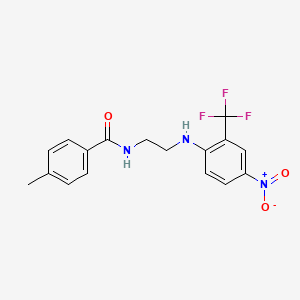 molecular formula C17H16F3N3O3 B5453317 4-methyl-N-(2-{[4-nitro-2-(trifluoromethyl)phenyl]amino}ethyl)benzamide 