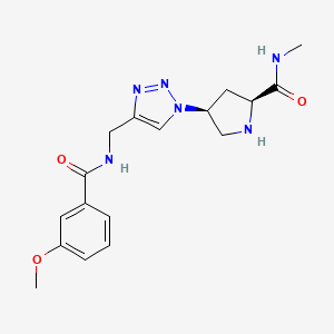 (4S)-4-(4-{[(3-methoxybenzoyl)amino]methyl}-1H-1,2,3-triazol-1-yl)-N-methyl-L-prolinamide hydrochloride