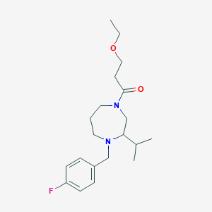 molecular formula C20H31FN2O2 B5453342 4-(3-ethoxypropanoyl)-1-(4-fluorobenzyl)-2-isopropyl-1,4-diazepane 