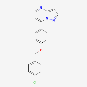 molecular formula C19H14ClN3O B5453387 7-{4-[(4-chlorobenzyl)oxy]phenyl}pyrazolo[1,5-a]pyrimidine 