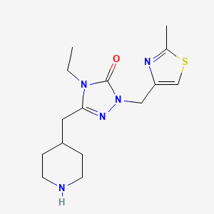 molecular formula C15H23N5OS B5453408 4-ethyl-2-[(2-methyl-1,3-thiazol-4-yl)methyl]-5-(4-piperidinylmethyl)-2,4-dihydro-3H-1,2,4-triazol-3-one dihydrochloride 