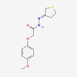 2-(4-methoxyphenoxy)-N-[(E)-thiolan-3-ylideneamino]acetamide