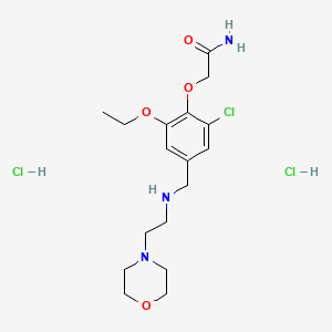 molecular formula C17H28Cl3N3O4 B5453447 2-[2-Chloro-6-ethoxy-4-[(2-morpholin-4-ylethylamino)methyl]phenoxy]acetamide;dihydrochloride 