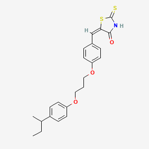 molecular formula C23H25NO3S2 B5453493 (5E)-5-[[4-[3-(4-butan-2-ylphenoxy)propoxy]phenyl]methylidene]-2-sulfanylidene-1,3-thiazolidin-4-one 