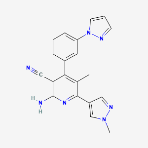 2-amino-5-methyl-6-(1-methyl-1H-pyrazol-4-yl)-4-[3-(1H-pyrazol-1-yl)phenyl]nicotinonitrile