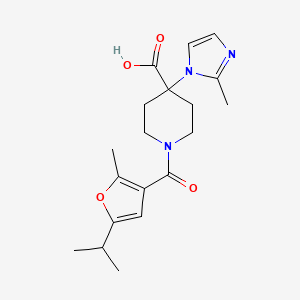 1-(5-isopropyl-2-methyl-3-furoyl)-4-(2-methyl-1H-imidazol-1-yl)piperidine-4-carboxylic acid