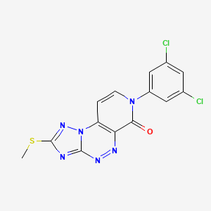 molecular formula C14H8Cl2N6OS B5453609 7-(3,5-dichlorophenyl)-2-(methylsulfanyl)pyrido[4,3-e][1,2,4]triazolo[5,1-c][1,2,4]triazin-6(7H)-one 