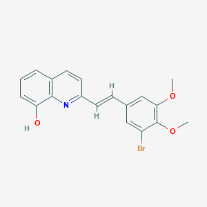 molecular formula C19H16BrNO3 B5453620 2-[(1E)-2-(3-BROMO-4,5-DIMETHOXYPHENYL)ETHENYL]QUINOLIN-8-OL 