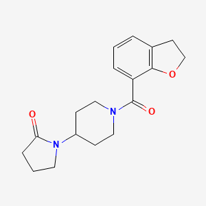 molecular formula C18H22N2O3 B5453641 1-[1-(2,3-dihydro-1-benzofuran-7-ylcarbonyl)piperidin-4-yl]pyrrolidin-2-one 