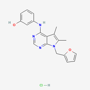 3-[[7-(Furan-2-ylmethyl)-5,6-dimethylpyrrolo[2,3-d]pyrimidin-4-yl]amino]phenol;hydrochloride