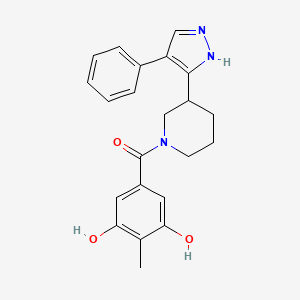 2-methyl-5-{[3-(4-phenyl-1H-pyrazol-5-yl)piperidin-1-yl]carbonyl}benzene-1,3-diol