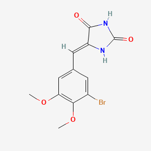 (5Z)-5-(3-bromo-4,5-dimethoxybenzylidene)imidazolidine-2,4-dione