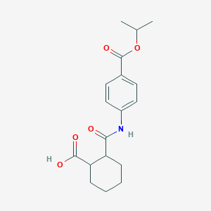 molecular formula C18H23NO5 B5453715 2-({4-[(Propan-2-yloxy)carbonyl]phenyl}carbamoyl)cyclohexanecarboxylic acid 