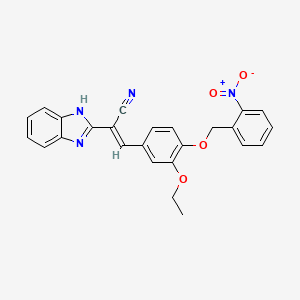 molecular formula C25H20N4O4 B5453733 (2E)-2-(1H-benzimidazol-2-yl)-3-{3-ethoxy-4-[(2-nitrobenzyl)oxy]phenyl}prop-2-enenitrile 