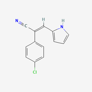 molecular formula C13H9ClN2 B5453743 (E)-2-(4-chlorophenyl)-3-(1H-pyrrol-2-yl)prop-2-enenitrile 