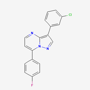 molecular formula C18H11ClFN3 B5453752 3-(3-chlorophenyl)-7-(4-fluorophenyl)pyrazolo[1,5-a]pyrimidine 