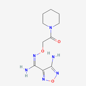 molecular formula C10H16N6O3 B5453763 4-amino-N'-[2-oxo-2-(1-piperidinyl)ethoxy]-1,2,5-oxadiazole-3-carboximidamide 