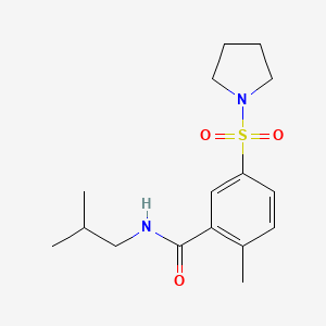 molecular formula C16H24N2O3S B5453789 2-METHYL-N-(2-METHYLPROPYL)-5-(PYRROLIDINE-1-SULFONYL)BENZAMIDE 