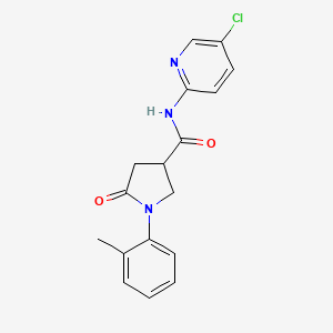 molecular formula C17H16ClN3O2 B5453790 N-(5-chloropyridin-2-yl)-1-(2-methylphenyl)-5-oxopyrrolidine-3-carboxamide 