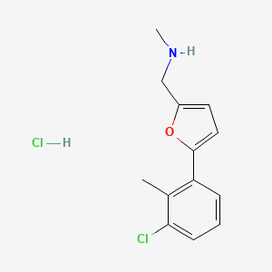 molecular formula C13H15Cl2NO B5453815 1-[5-(3-chloro-2-methylphenyl)furan-2-yl]-N-methylmethanamine;hydrochloride 