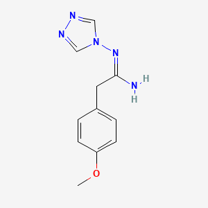 molecular formula C11H13N5O B5453850 2-(4-methoxyphenyl)-N'-(1,2,4-triazol-4-yl)ethanimidamide 