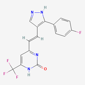 4-{2-[3-(4-fluorophenyl)-1H-pyrazol-4-yl]vinyl}-6-(trifluoromethyl)-2(1H)-pyrimidinone