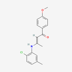 molecular formula C18H18ClNO2 B5453879 3-[(2-chloro-5-methylphenyl)amino]-1-(4-methoxyphenyl)-2-buten-1-one 