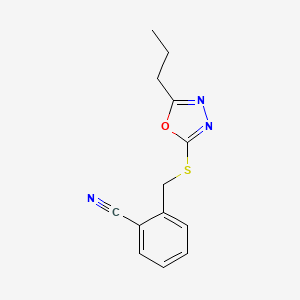 2-{[(5-Propyl-1,3,4-oxadiazol-2-yl)sulfanyl]methyl}benzonitrile