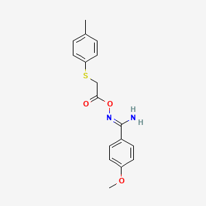 4-methoxy-N'-({[(4-methylphenyl)thio]acetyl}oxy)benzenecarboximidamide