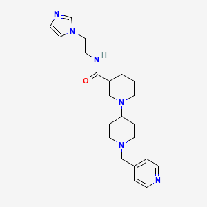 molecular formula C22H32N6O B5453922 N-(2-imidazol-1-ylethyl)-1-[1-(pyridin-4-ylmethyl)piperidin-4-yl]piperidine-3-carboxamide 