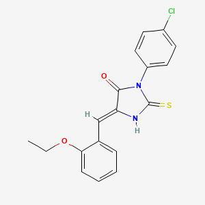 molecular formula C18H15ClN2O2S B5453950 3-(4-chlorophenyl)-5-(2-ethoxybenzylidene)-2-thioxo-4-imidazolidinone 