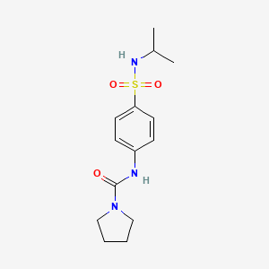 molecular formula C14H21N3O3S B5453962 N-{4-[(isopropylamino)sulfonyl]phenyl}-1-pyrrolidinecarboxamide 