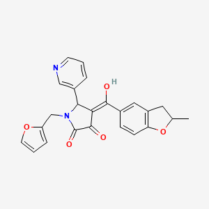 (4E)-1-(furan-2-ylmethyl)-4-[hydroxy-(2-methyl-2,3-dihydro-1-benzofuran-5-yl)methylidene]-5-pyridin-3-ylpyrrolidine-2,3-dione