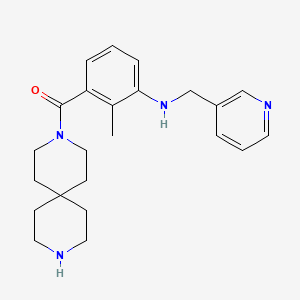 molecular formula C23H30N4O B5453991 [3-(3,9-diazaspiro[5.5]undec-3-ylcarbonyl)-2-methylphenyl](3-pyridinylmethyl)amine dihydrochloride 