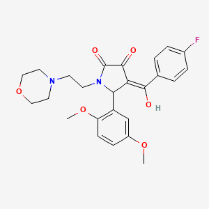 molecular formula C25H27FN2O6 B5453999 5-(2,5-dimethoxyphenyl)-4-(4-fluorobenzoyl)-3-hydroxy-1-[2-(4-morpholinyl)ethyl]-1,5-dihydro-2H-pyrrol-2-one 