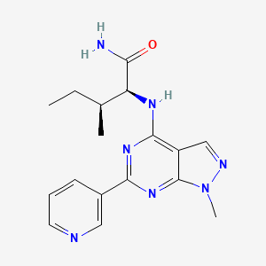 molecular formula C17H21N7O B5454022 N~2~-[1-methyl-6-(3-pyridinyl)-1H-pyrazolo[3,4-d]pyrimidin-4-yl]-L-isoleucinamide 