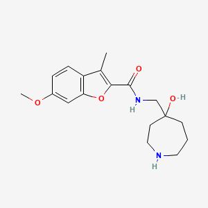 molecular formula C18H24N2O4 B5454028 N-[(4-hydroxy-4-azepanyl)methyl]-6-methoxy-3-methyl-1-benzofuran-2-carboxamide 