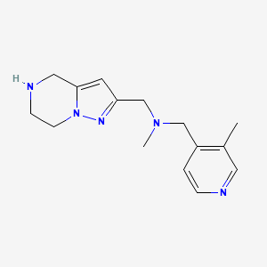 molecular formula C15H21N5 B5454032 N-methyl-1-(3-methyl-4-pyridinyl)-N-(4,5,6,7-tetrahydropyrazolo[1,5-a]pyrazin-2-ylmethyl)methanamine dihydrochloride 