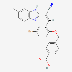 molecular formula C25H18BrN3O3 B5454062 4-[[4-bromo-2-[(Z)-2-cyano-2-(6-methyl-1H-benzimidazol-2-yl)ethenyl]phenoxy]methyl]benzoic acid 