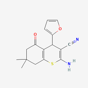 2-amino-4-(furan-2-yl)-7,7-dimethyl-5-oxo-6,8-dihydro-4H-thiochromene-3-carbonitrile